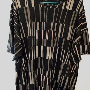 Gudrun Sjoden Short Sleeve Top Black/Grey/Peach XL